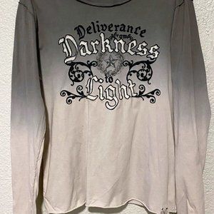 Mens L Express Yellow V-Neck Embroidered Large Logo Lion Short Sleeve Shirt